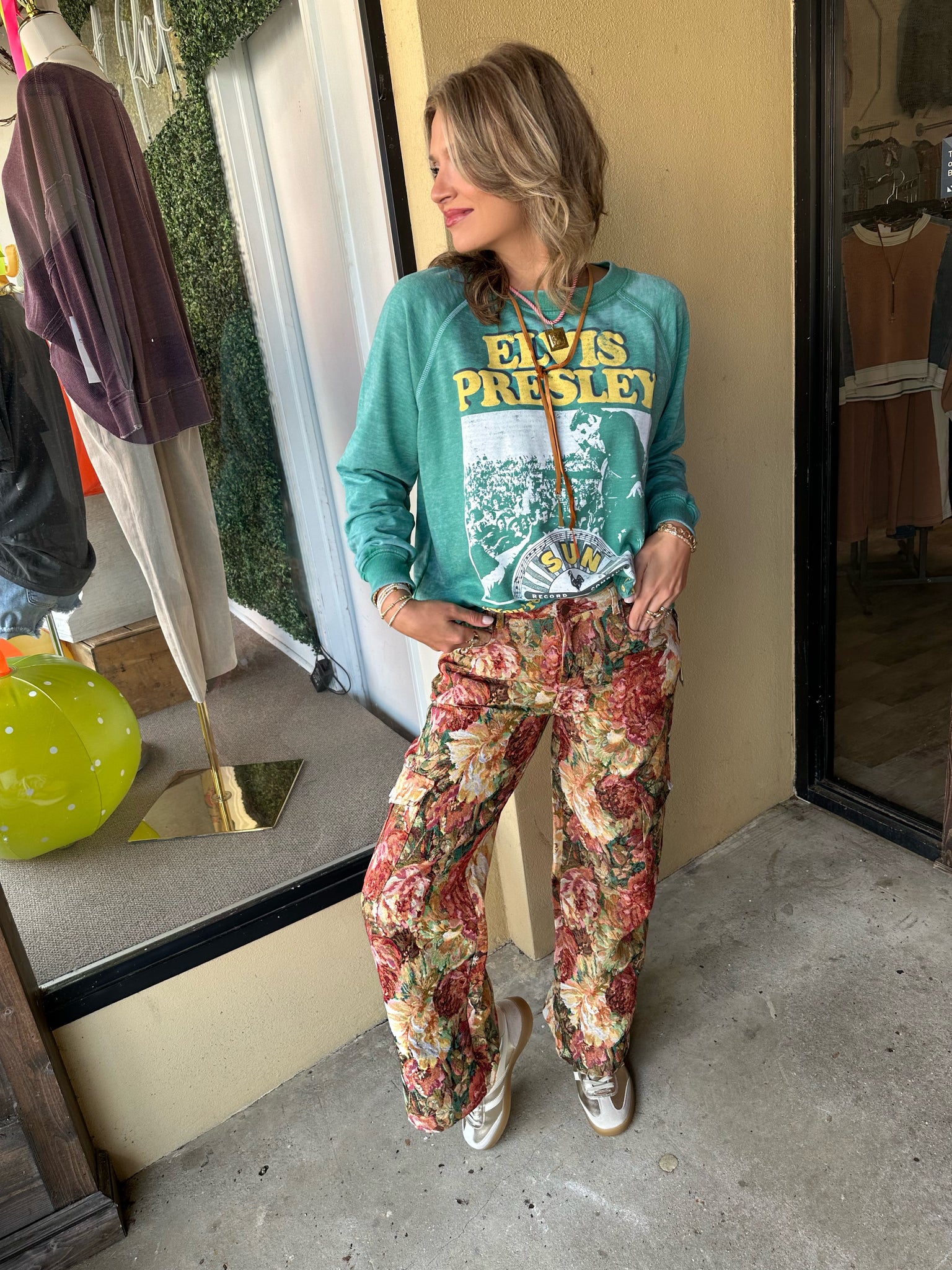 recycled karma sun record x elvis burnout sweatshirt