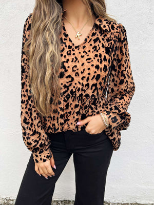 leopard crush velvet top