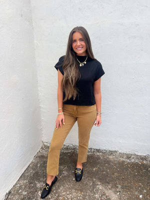 fall staple lightweight sweater - black