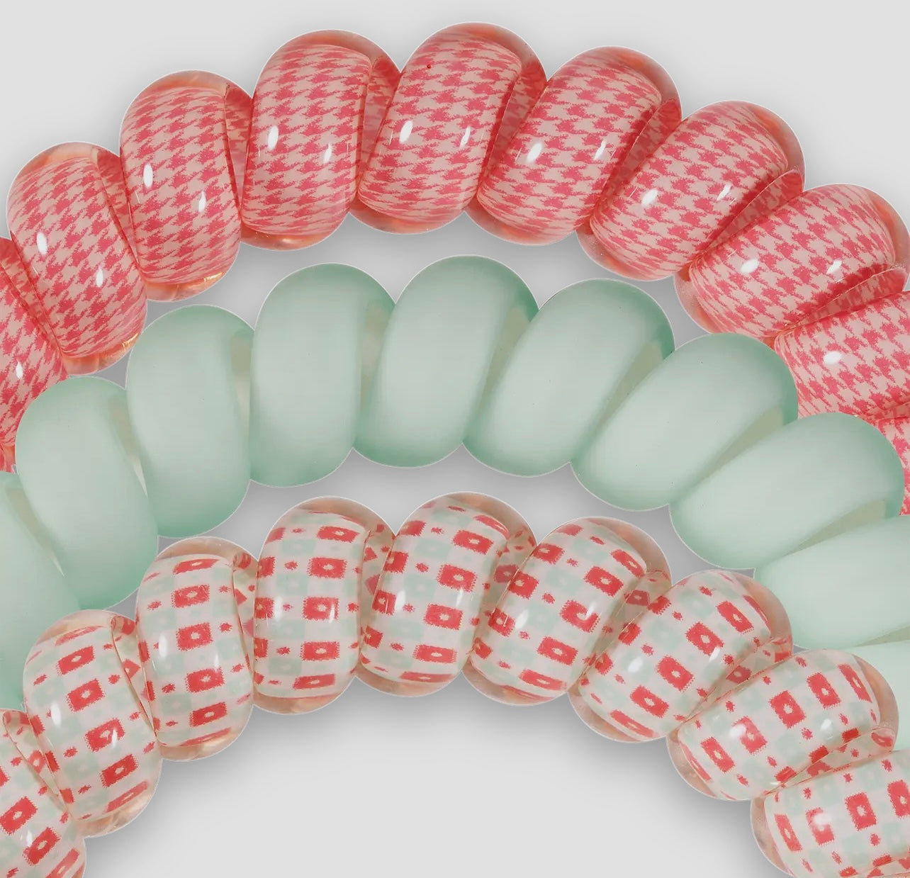 teleties spiral hair coils - large (calming coral)