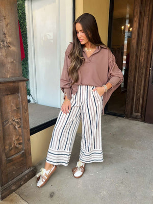 sadie stripe wide leg pant
