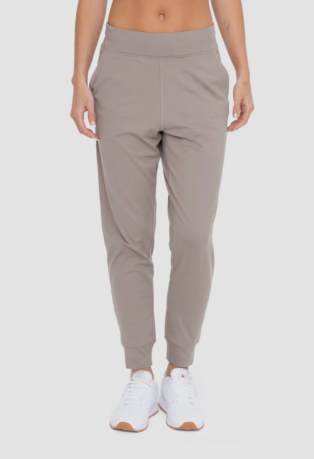 cuffed essential jogger - smokey taupe