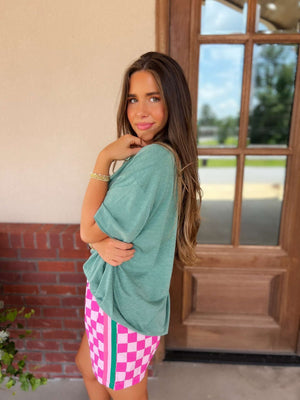checkmate boxer short - hot pink combo