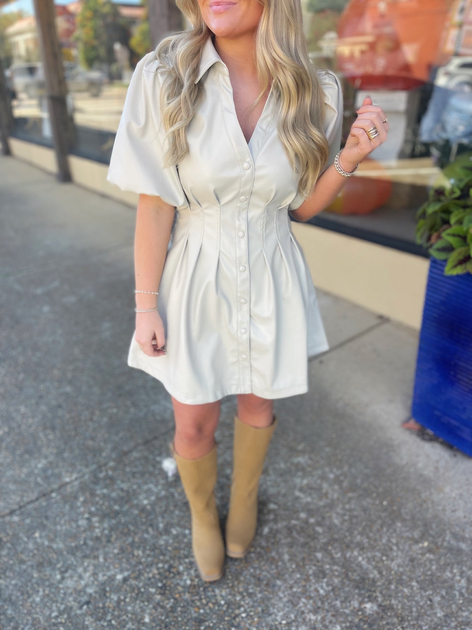 posey leather shirtdress