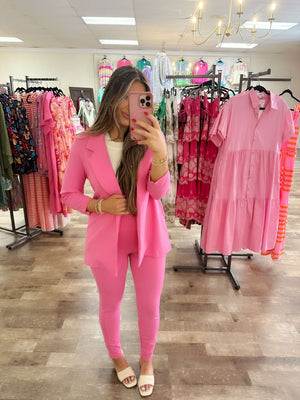 make you mine blazer set - light pink