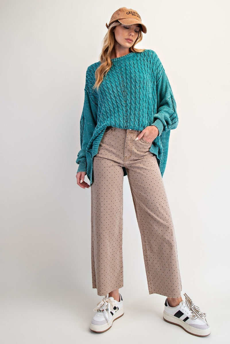 dylan polka dot denim pant