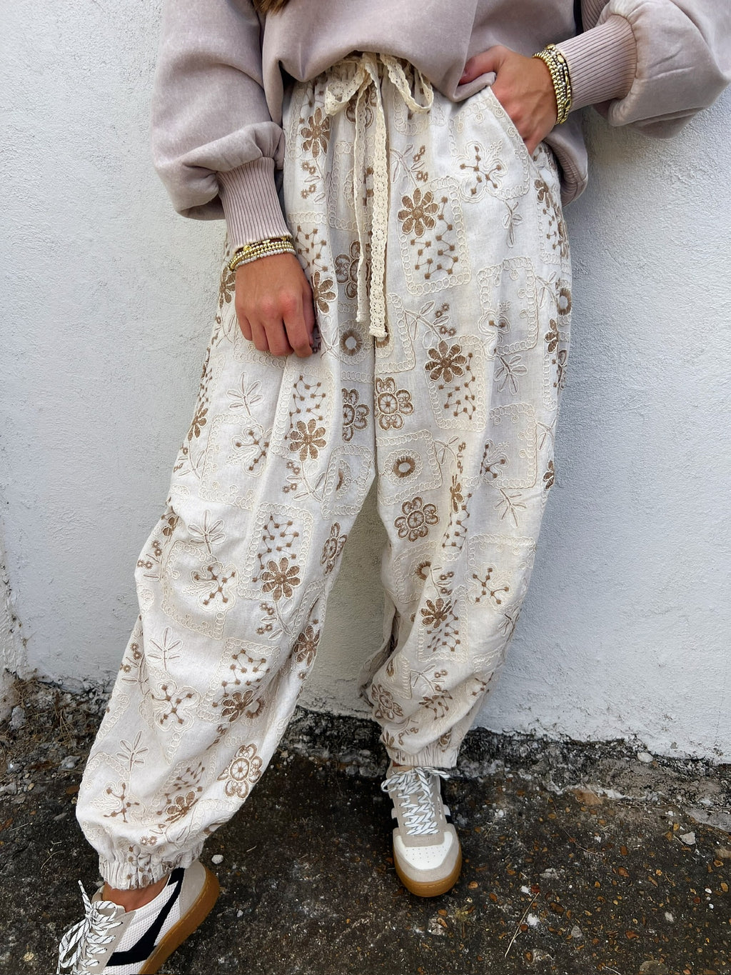 elizabeth embroidered jogger