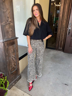 harlow leopard wide leg jean