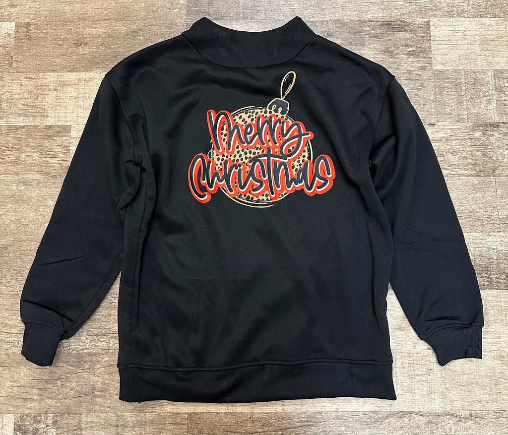 black merry christmas mock neck sweatshirt