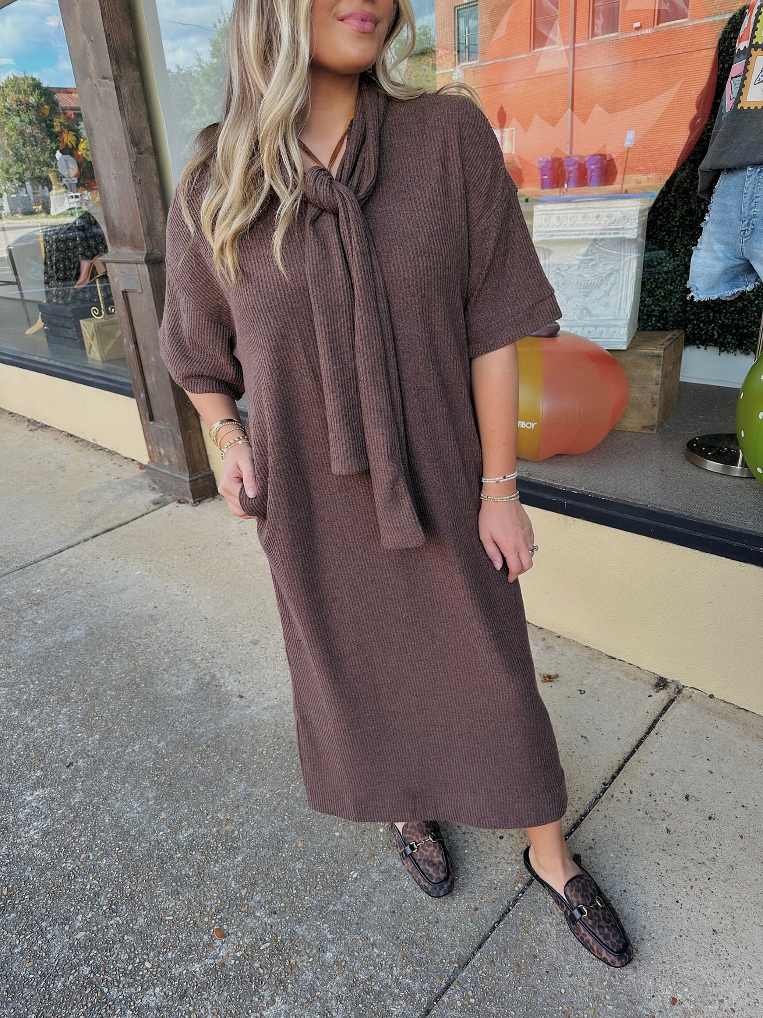 sammy ribbed maxi in chocolate