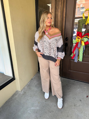 hudson contrast animal sweatshirt top