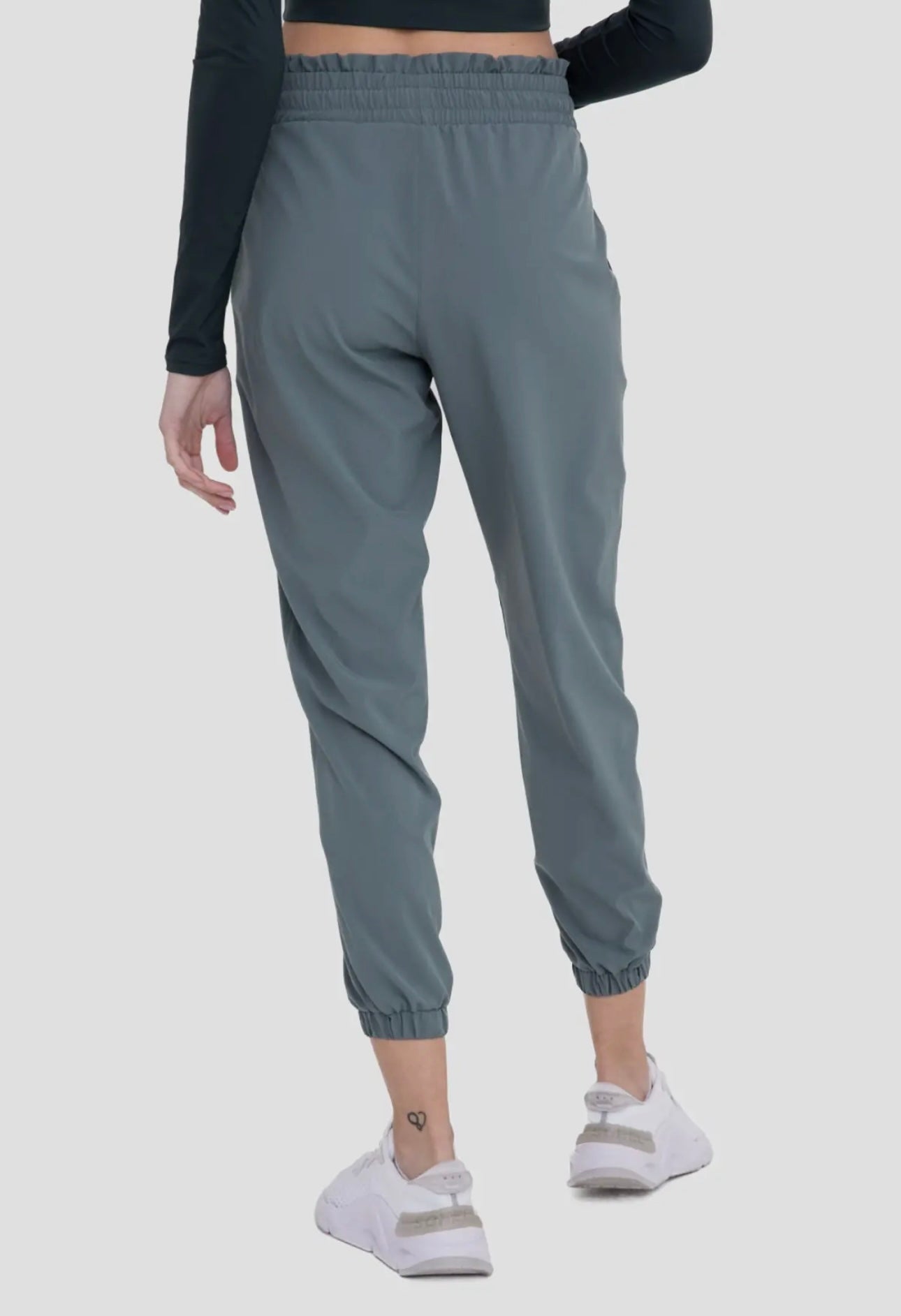 cuffed essential jogger - blue/ green