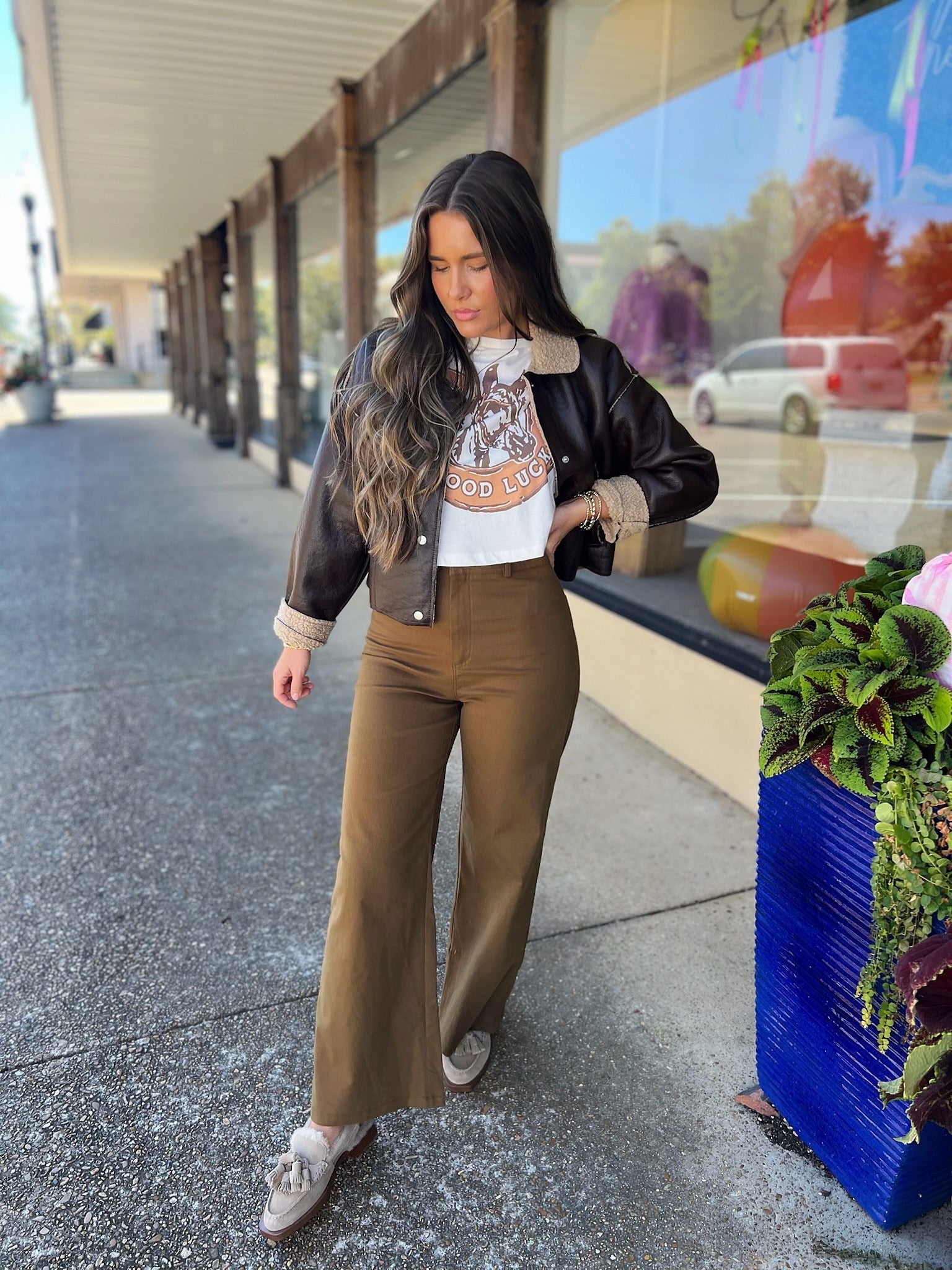 good luck pony cropped tee