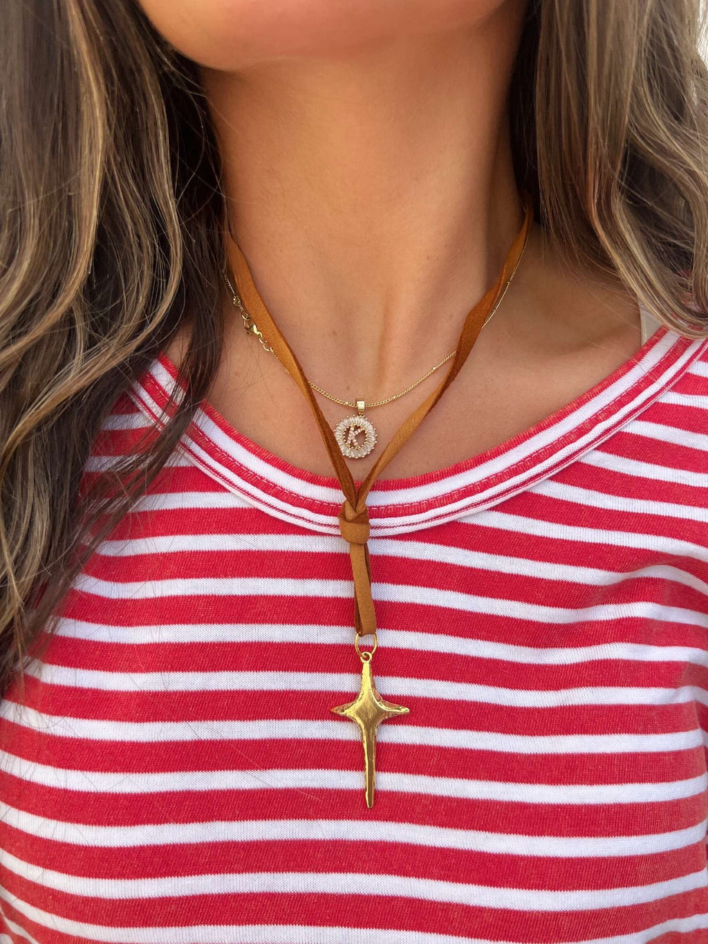 drew leather necklace