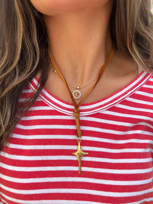 drew leather necklace