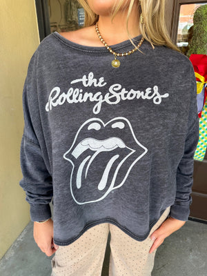 recycled karma rolling stones burn out sweatshirt