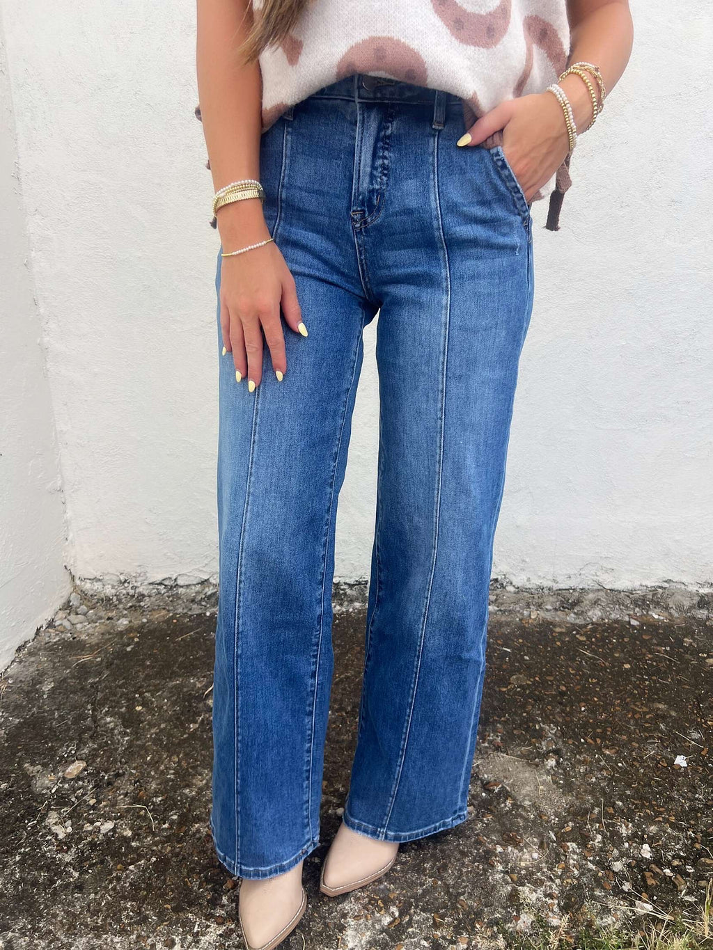 mica madrid high rise wide leg jean