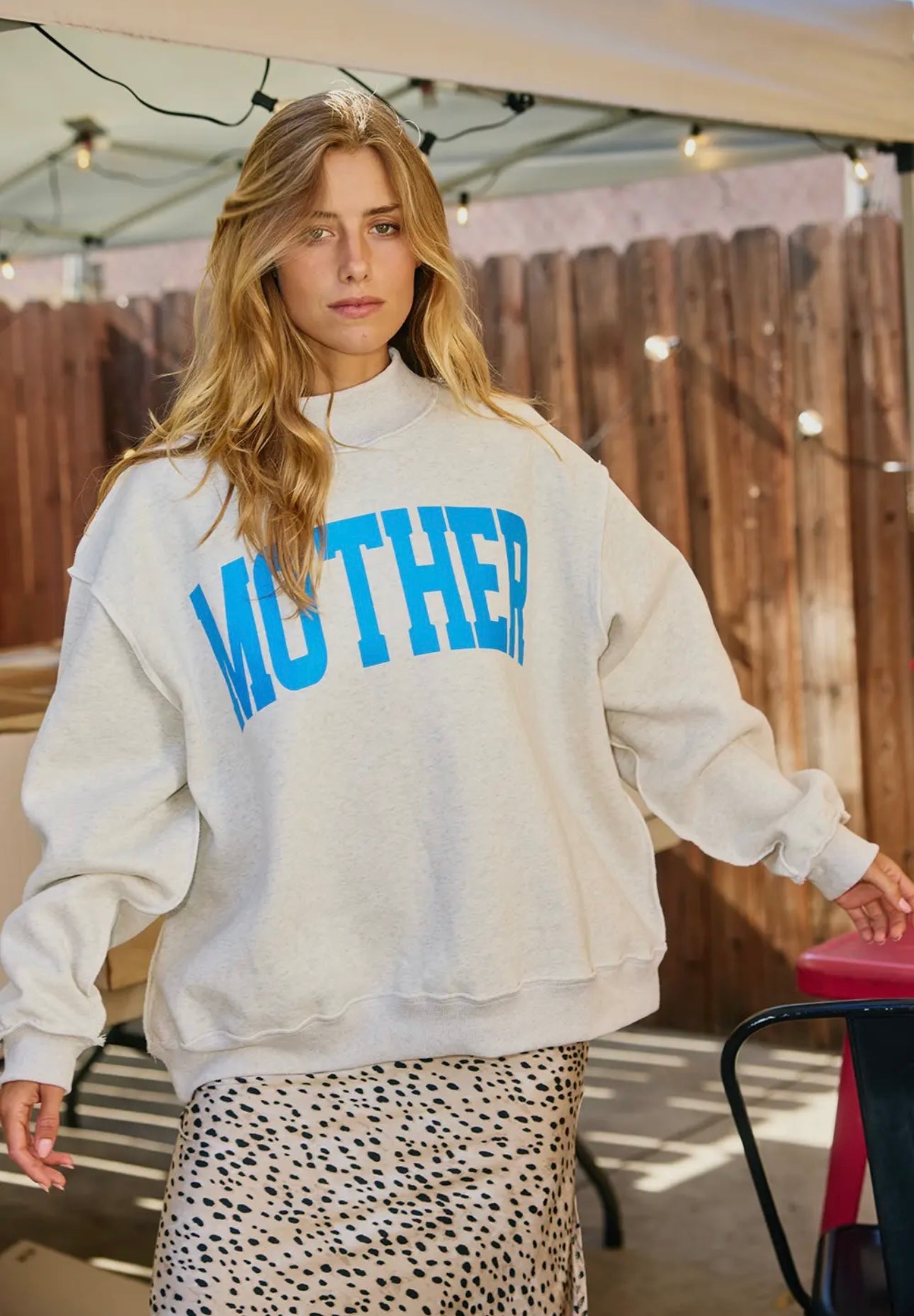 Mother/ Cool Mom reversible mock neck