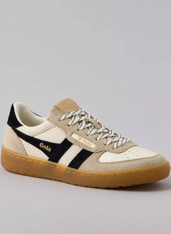 Gola hawk 83 trainer in off white/bone/black/gum