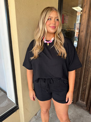 ribbed + ready set in black