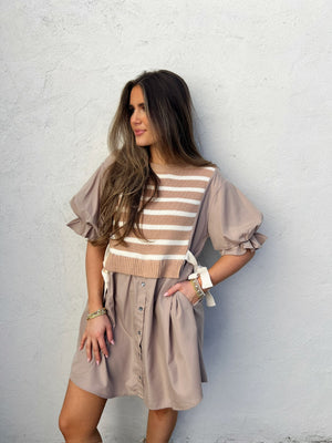 neutral holiday dress