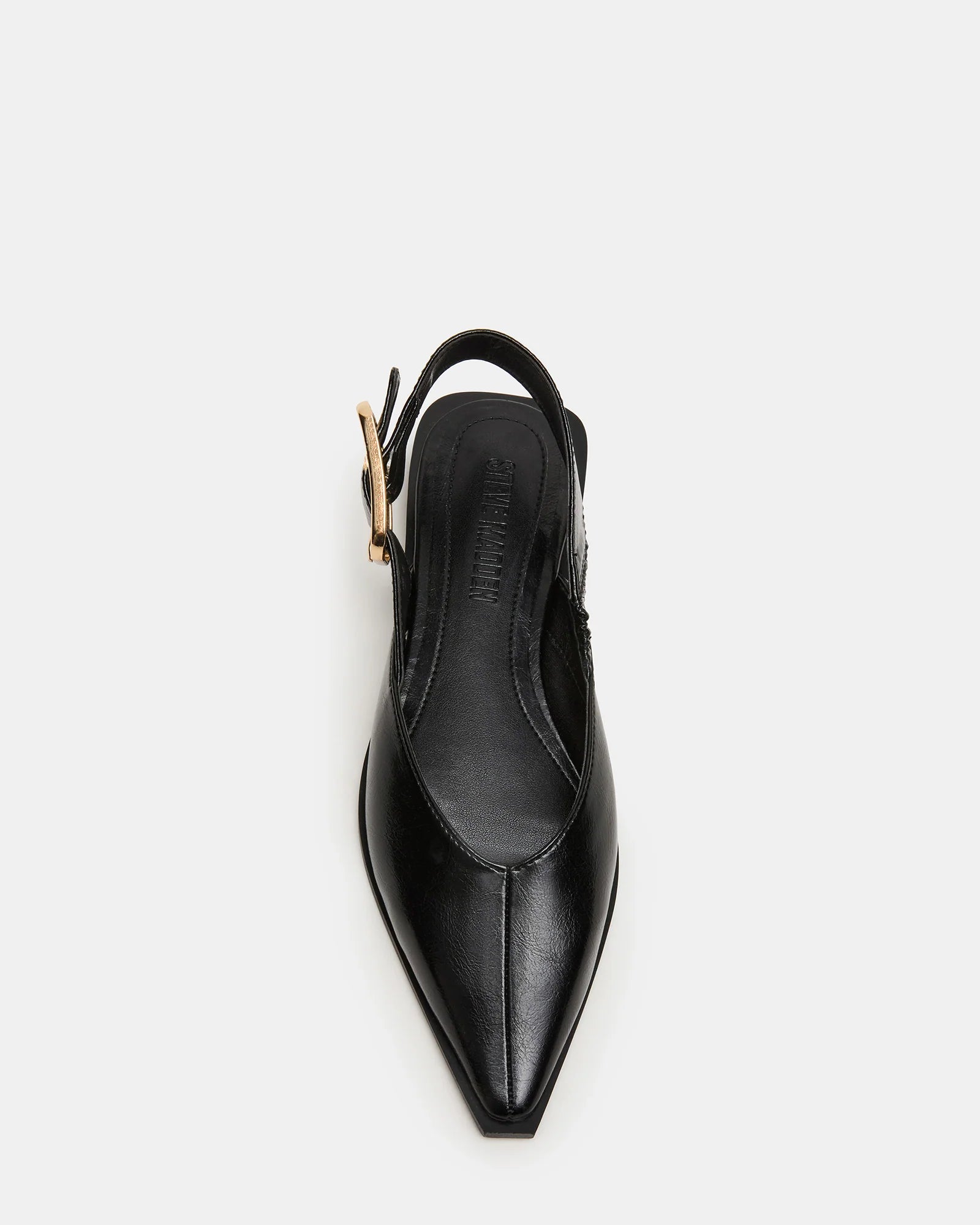 steve madden shay black leather sling back ballet flat
