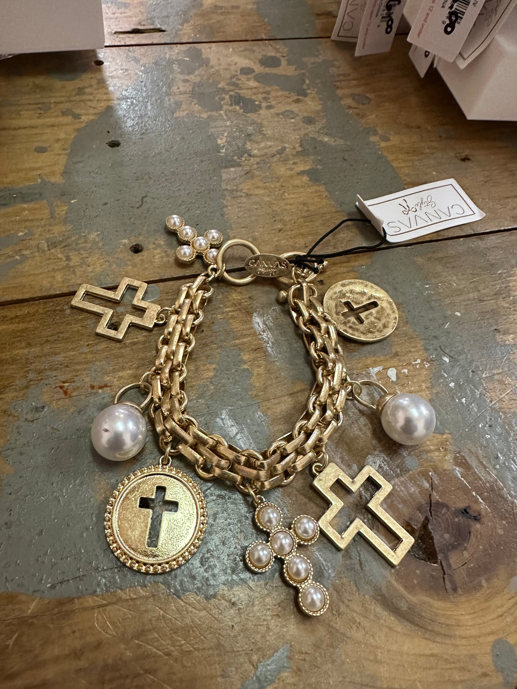 sarah cross charm bracelet