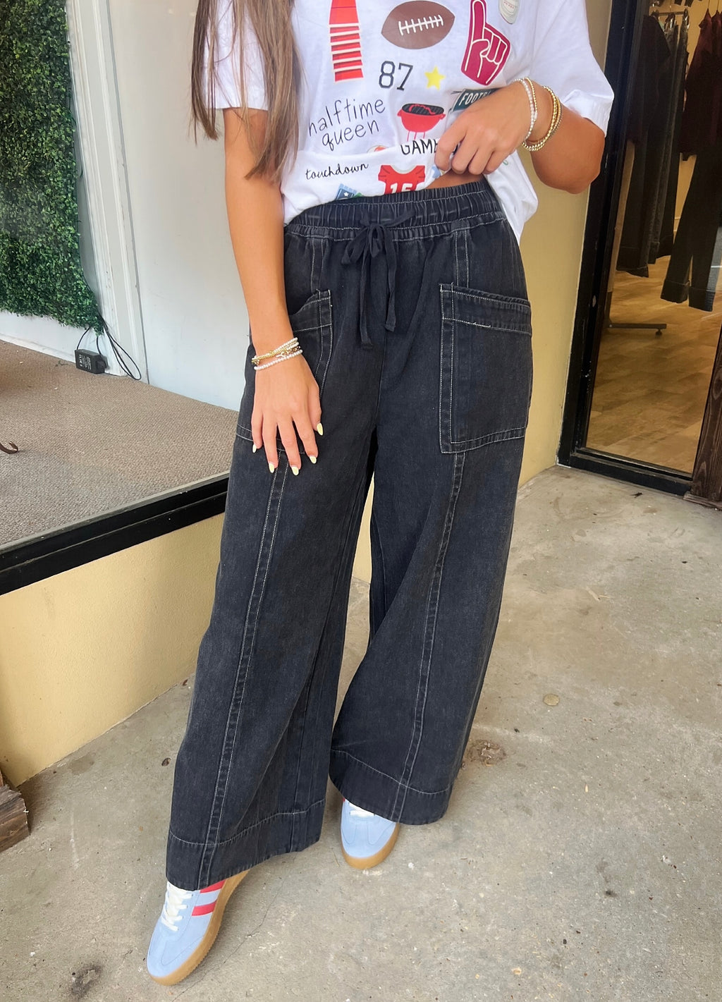 payton wide leg twill pant