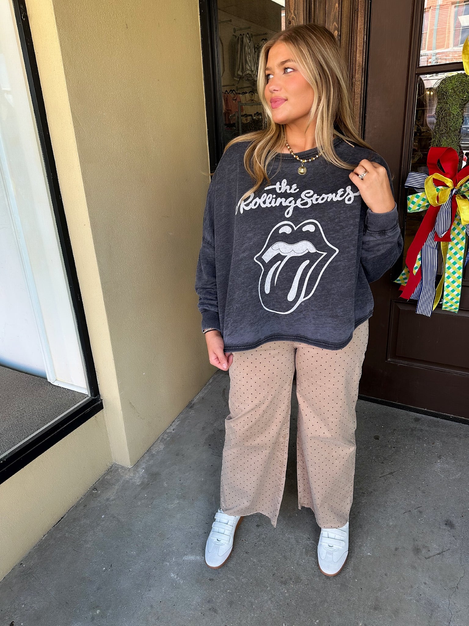 recycled karma rolling stones burn out sweatshirt