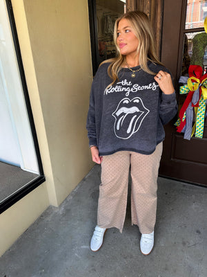 recycled karma rolling stones burn out sweatshirt