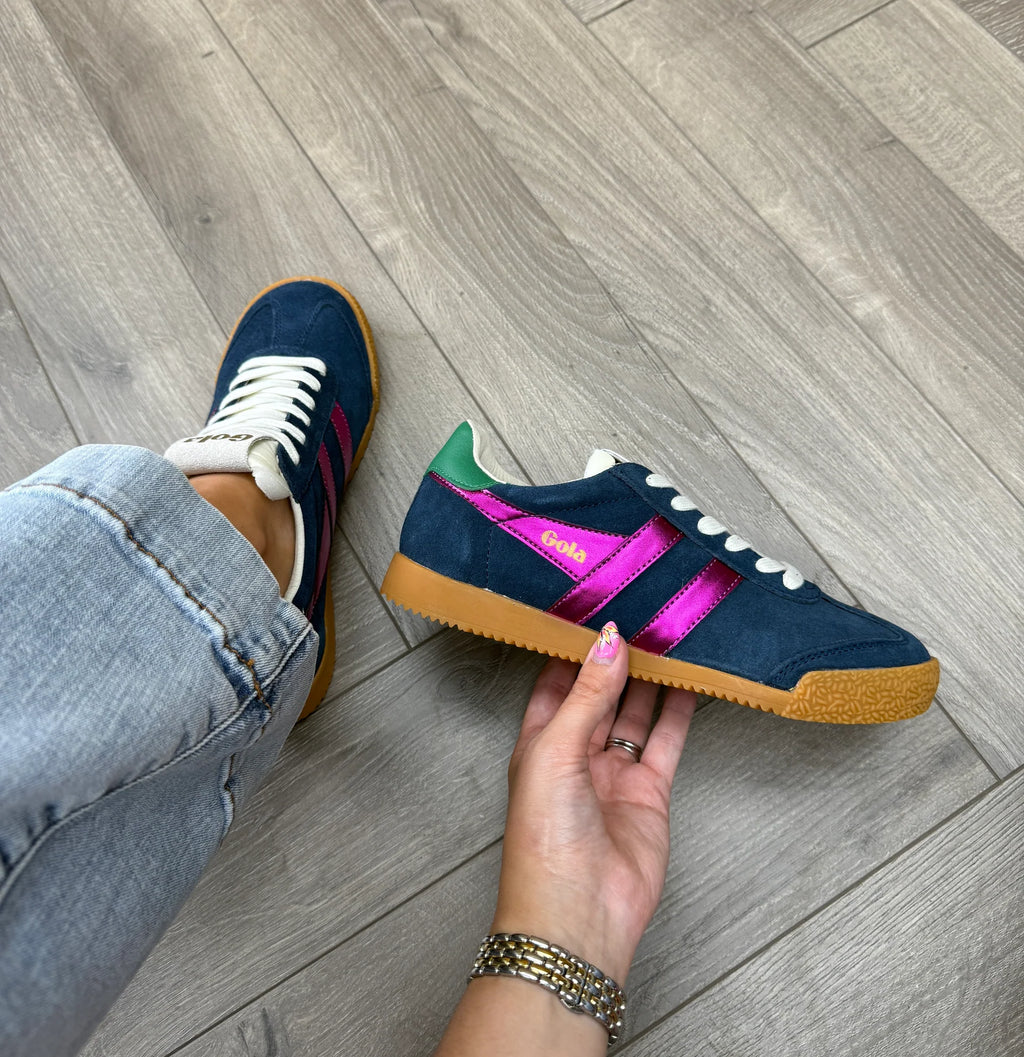 Gola glitz trainer in navy/fuchsia/emerald