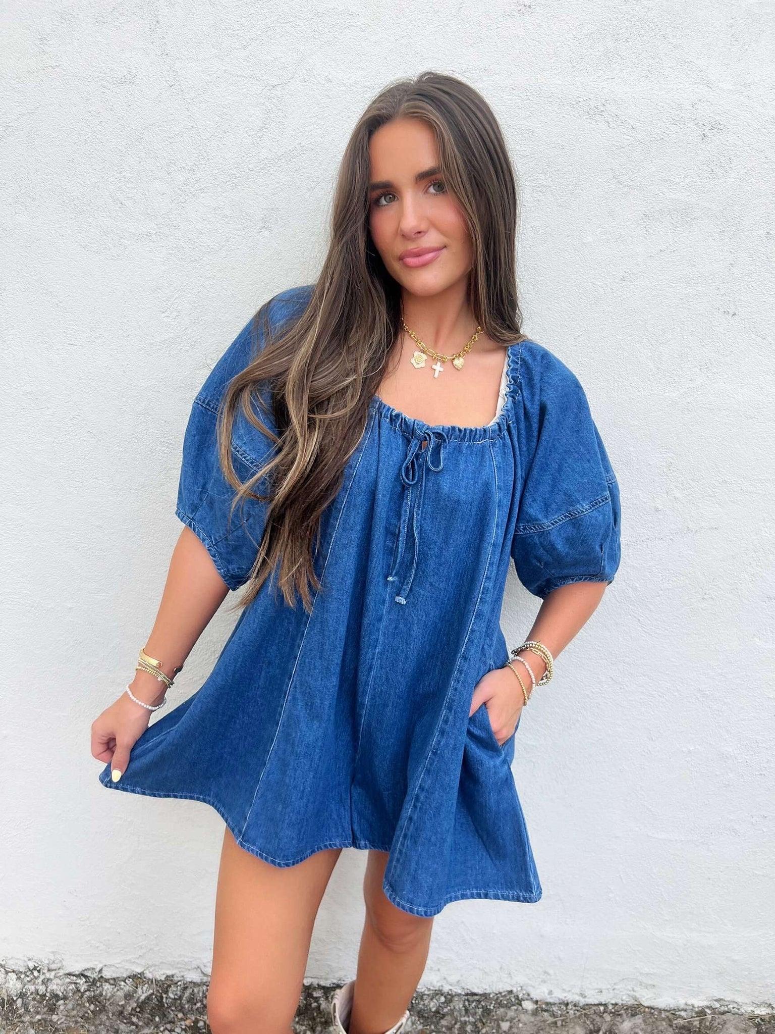 wonderland denim romper