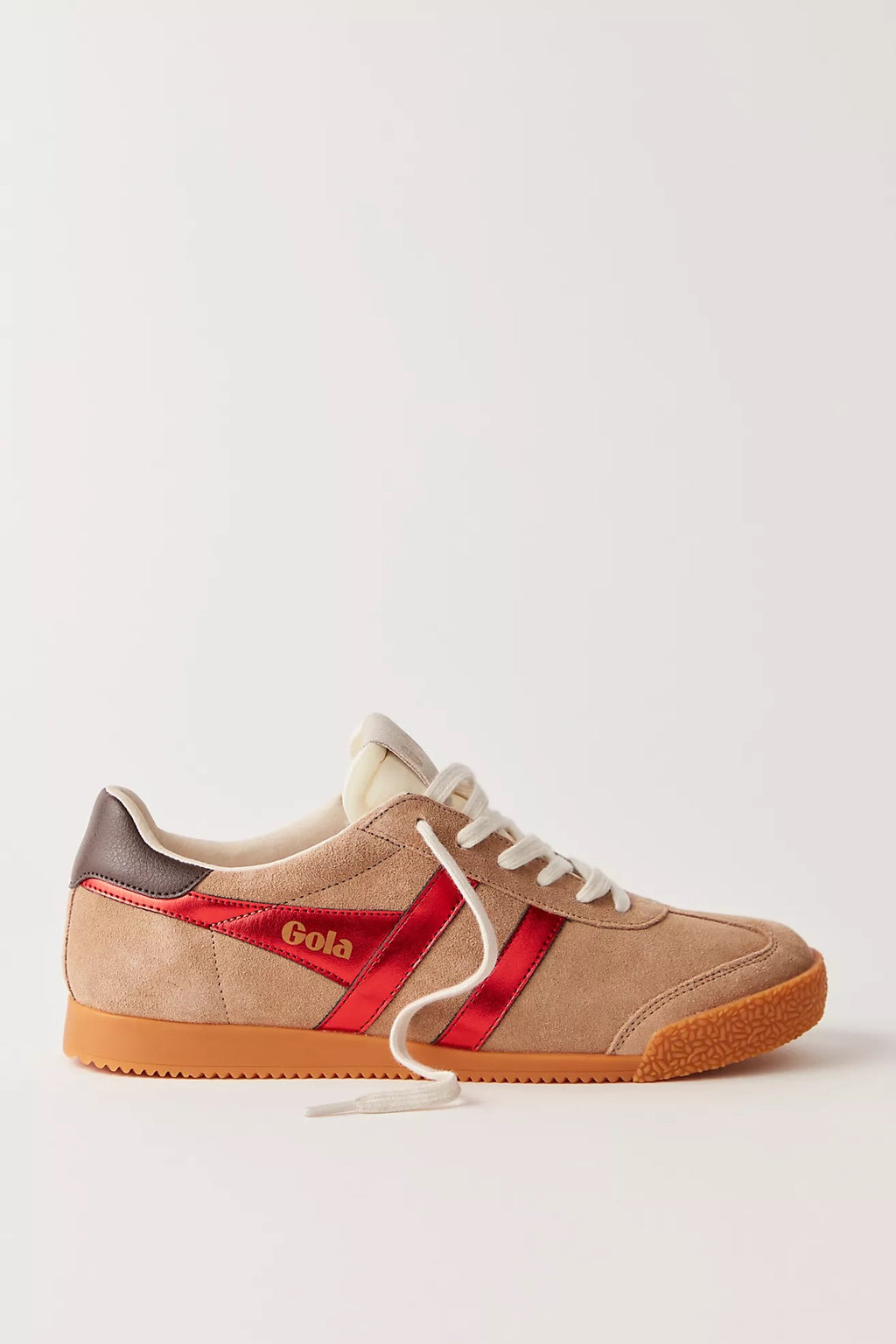 Gola glitz trainer in light caramel/red/dark brown