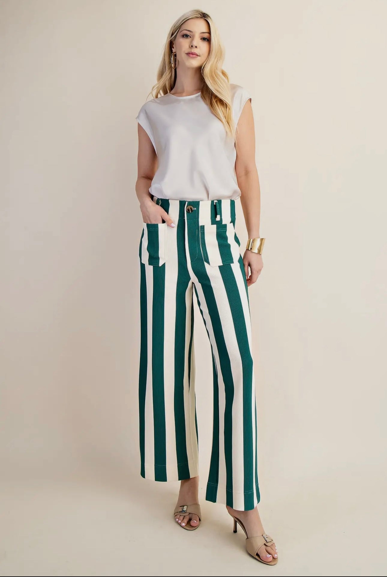 carraway cropped wide leg pant in hunter