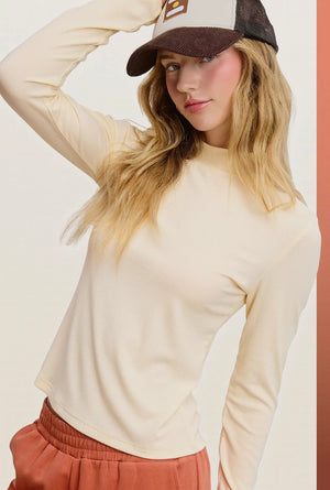 harlow ribbed top - cream