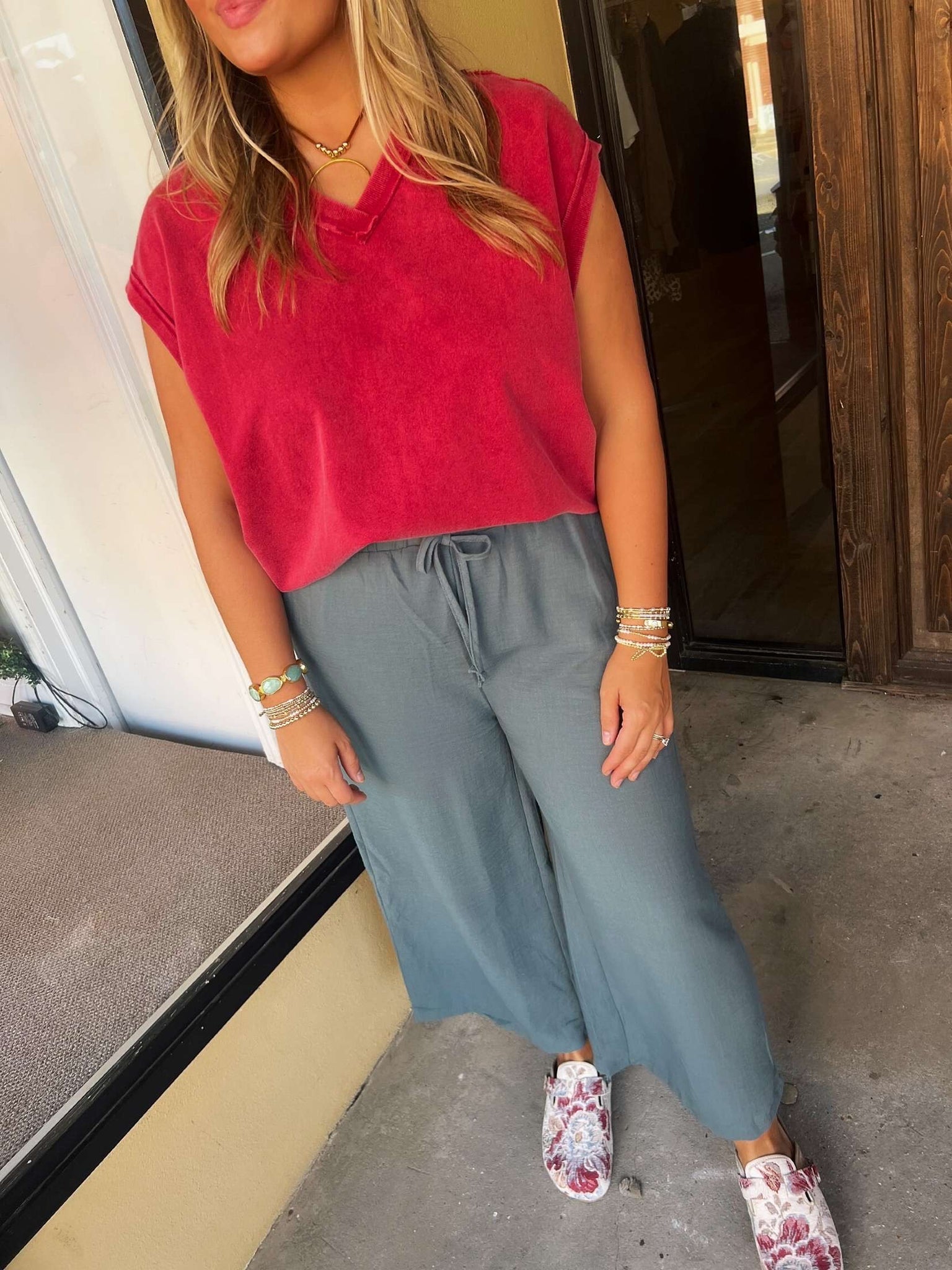 something good pant in teal