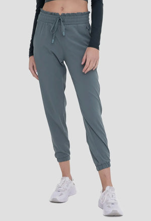 cuffed essential jogger - blue/ green