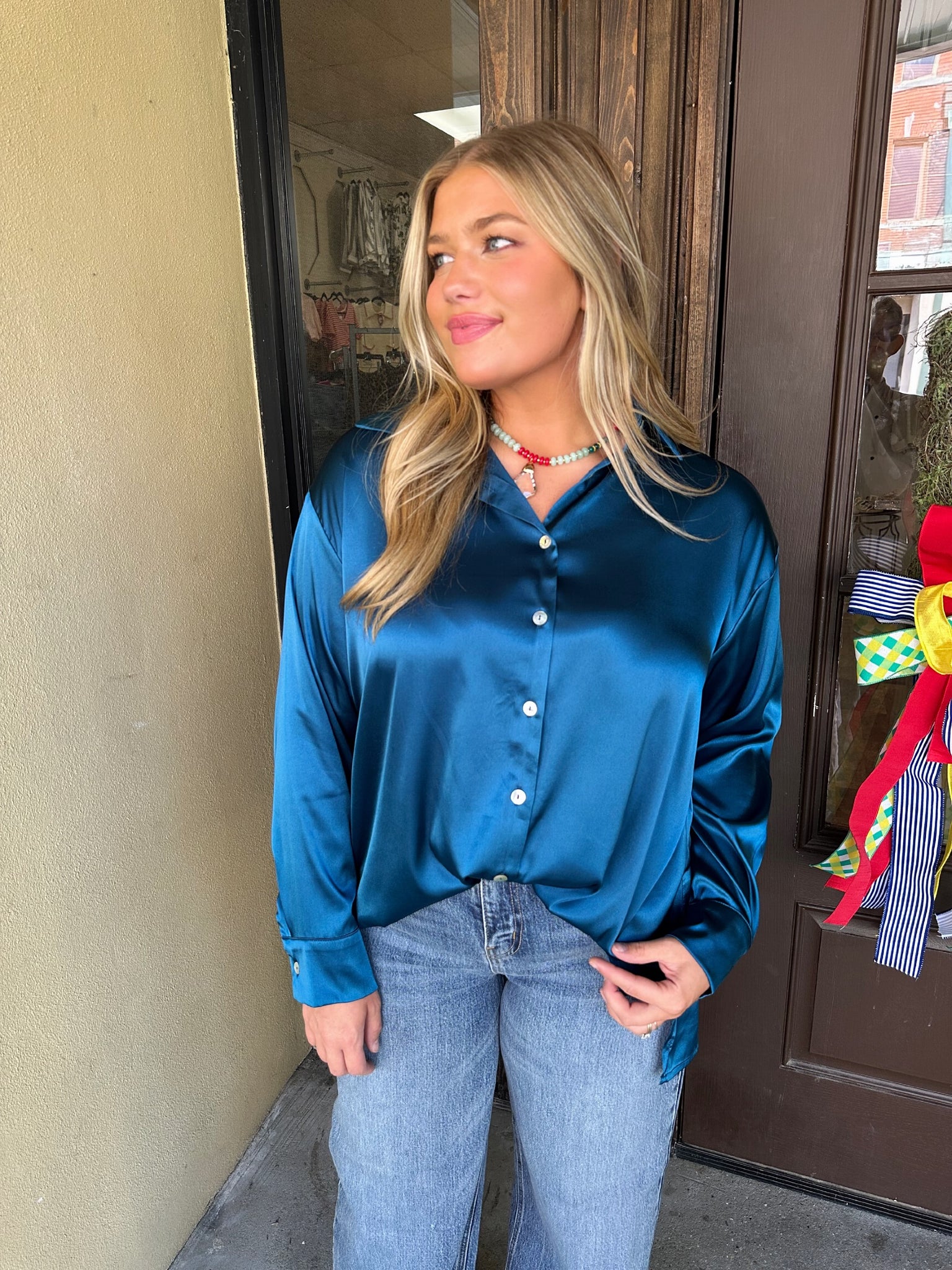 satin sweetie button up