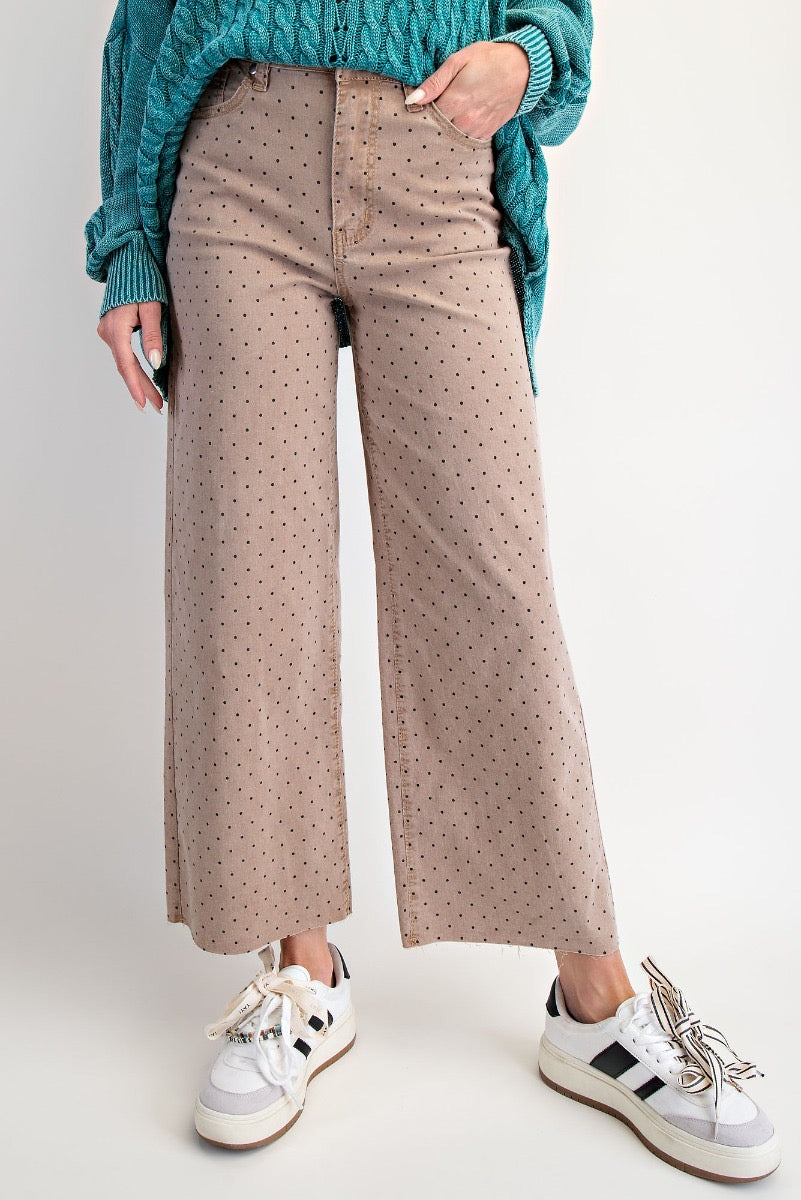 dylan polka dot denim pant