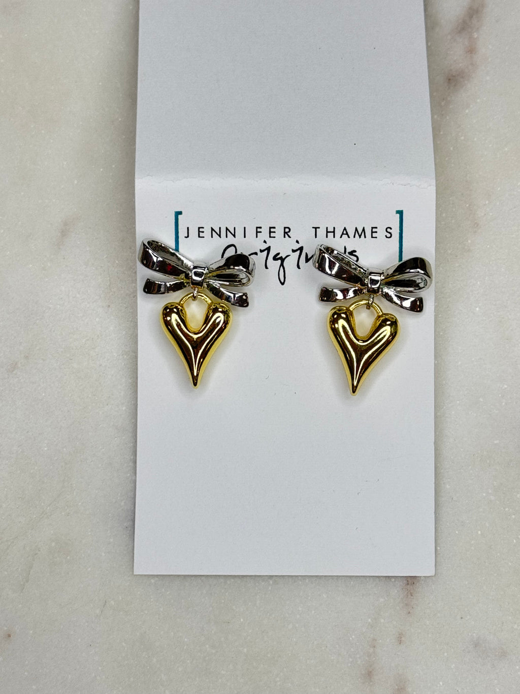 jto #17 gold heart with silver bow