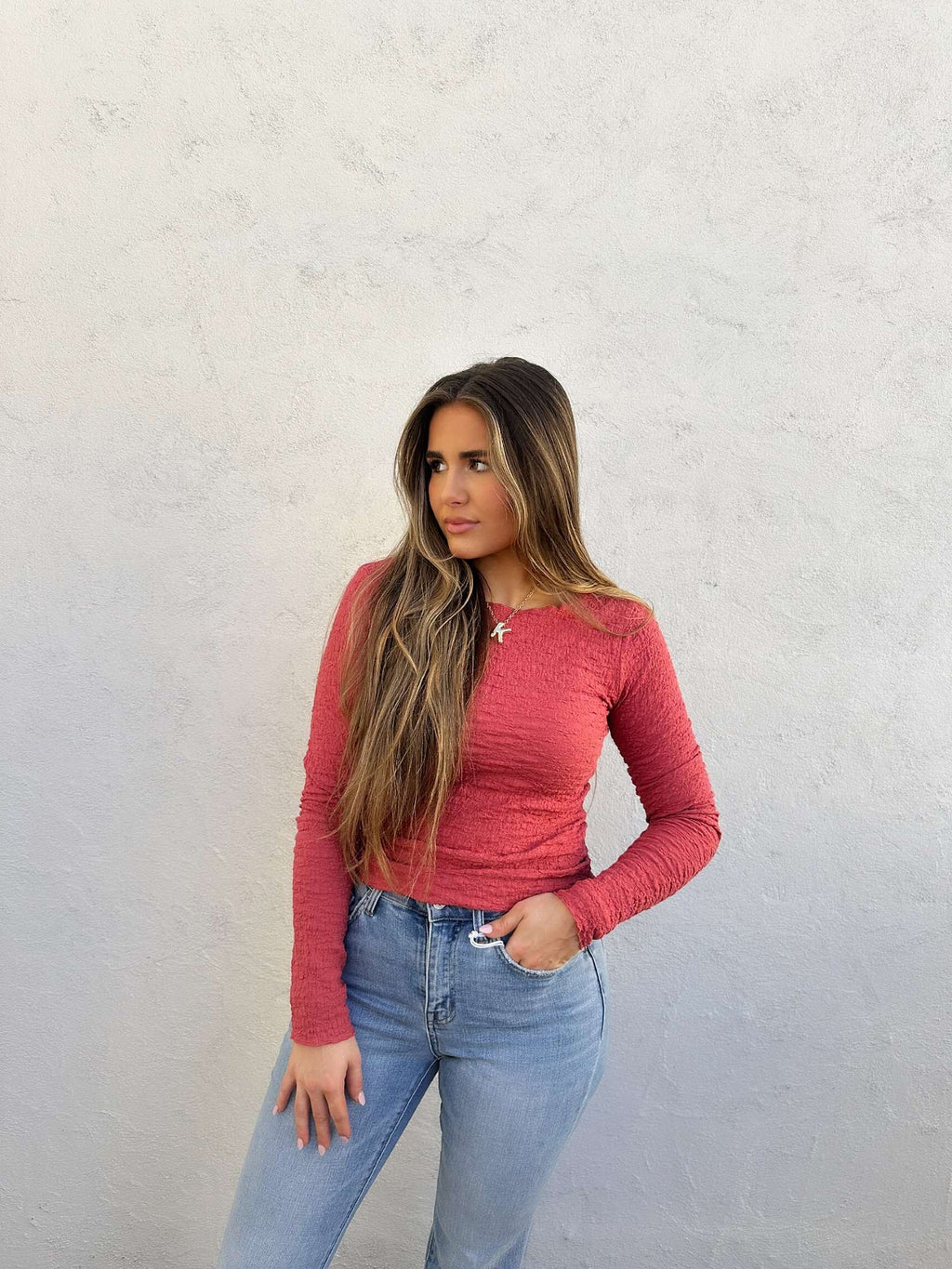 celeste fitted top - mauve