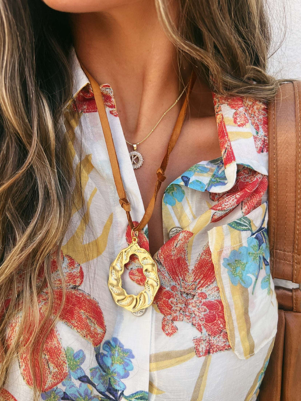 abbot leather necklace