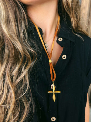 boston leather necklace