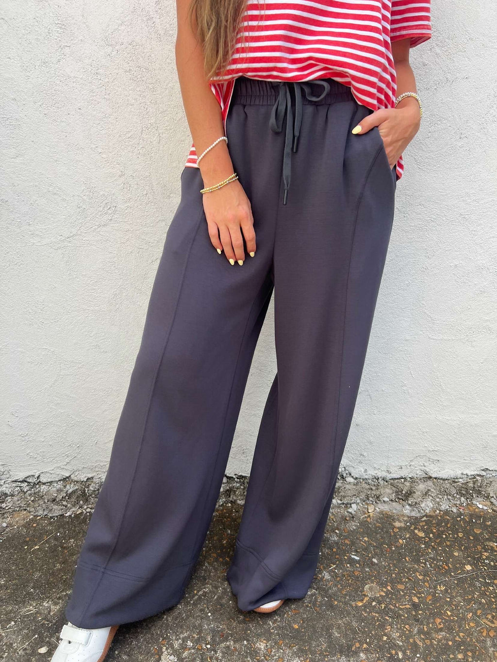 ultimate charcoal comfy wide leg pant