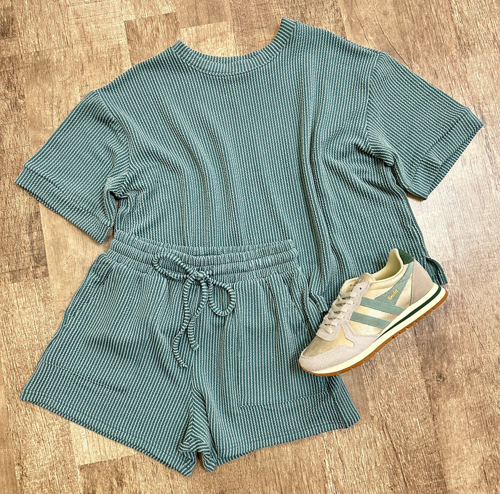 ribbed + ready set in teal