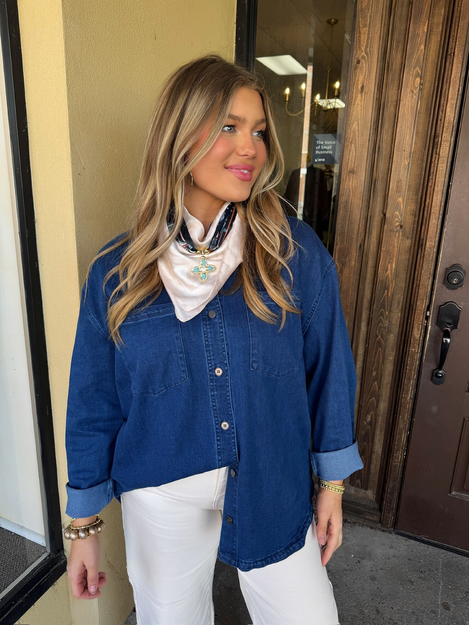 risen sutterland denim button up