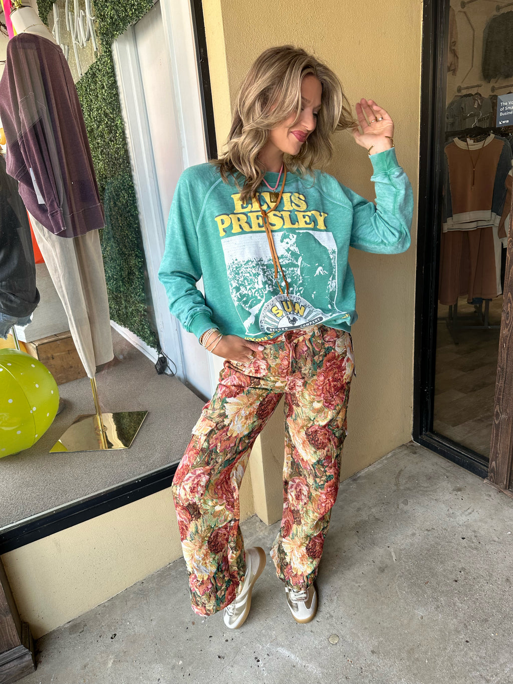 recycled karma sun record x elvis burnout sweatshirt