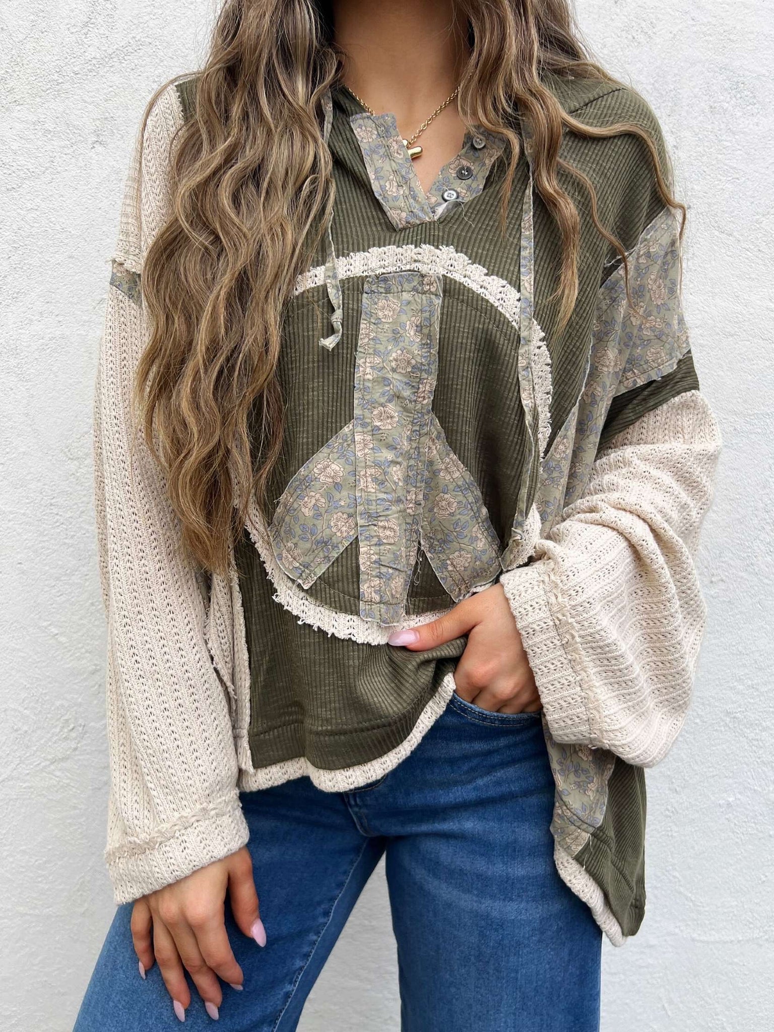 drew peace hoodie top