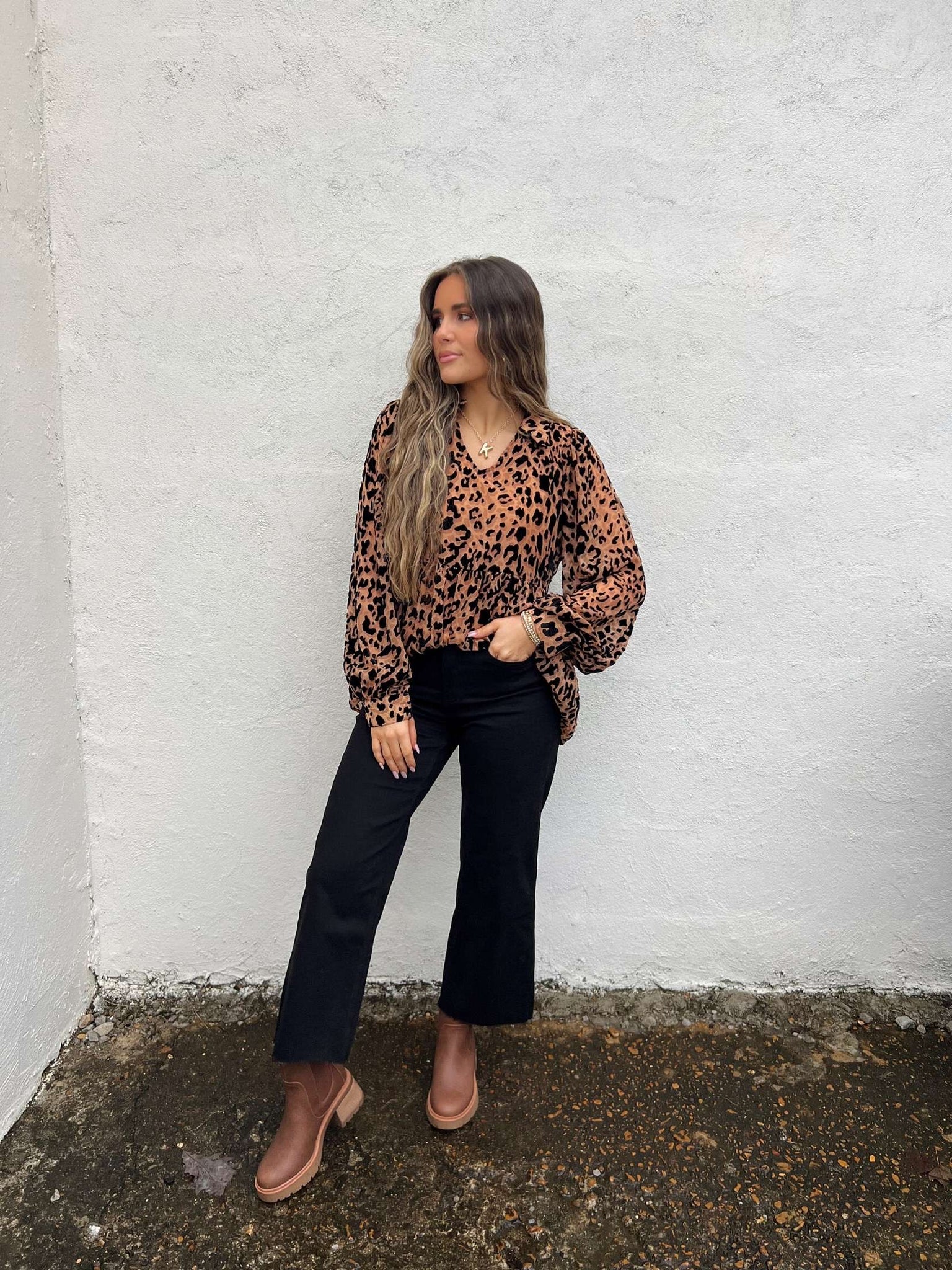 leopard crush velvet top