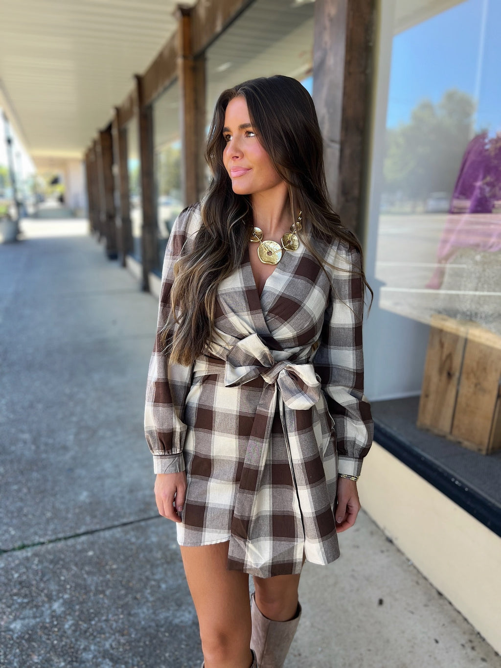 cooper plaid wrap dress